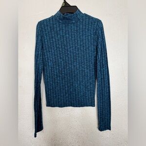 Prince & Fox Teal Textured Knit Top Size S Like New